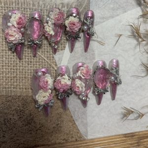 screenshot-8 Heavy-duty nail 3.0 length, flower nail,pure handmade wearable nail art stickers