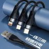 img_5773 One-to-three braided aluminum alloy data cable suitable for Huawei Honor X50 Apple typec Android three-in-one length 1.2 meters